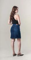 Saia jeans curto fem bivik
