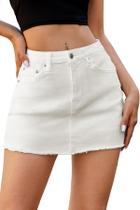 Saia jeans ELLEVEN Jean para mulheres com shorts brancos grandes