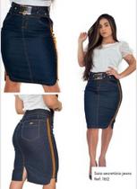 Saia Jeans Evangélica/secretária Cintura Alta Lycra- Ana Saia Jeans Evangélica/secretária Cintura Alta Lycra- Ana