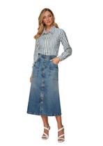 Saia Jeans Evase Titanium ( 27411 ) Moda Evangelica