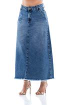 Saia Jeans Feminina Arauto Evasê Less Water