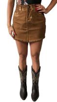 Saia Jeans Feminina Ocre Desfiada - BUPHALLOS Ref:000200