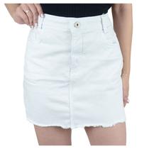 Saia Jeans Feminina Tharog Branca - CLR14