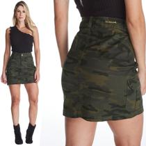 Saia Jeans HNO Curta Camuflada Militar Verde - HNO Jeans