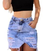 Saia Jeans Hot Pants Destroyed Levanta Bumbum - Dl Jeans