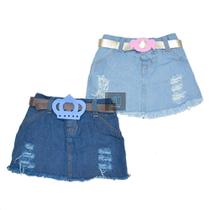 Saia Jeans Infantil Menina com elástico