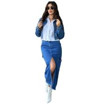 Saia jeans longa evangelica cargo - Rede Ritz Murano Jeans