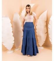 Saia jeans longa feminina G