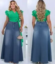 Saia Jeans Longa Feminina Moda Evangélica Jeans Premium (REF 2)