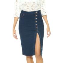 Saia Jeans Midi Lady Rock