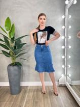 Saia Jeans Moda Evangelica.