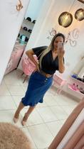 Saia jeans plus size