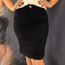 saia jeans preta