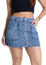 Saia Jeans Sawary - 281190 - Azul médio 42