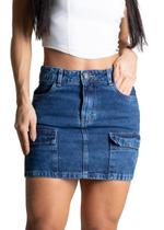 Saia Jeans Sawary Cargo - 275459 Azul