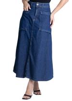 Saia Jeans Sawary Midi - 281616 - Azul médio 38