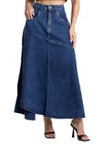 Saia Jeans Sawary Midi - 282251 - Azul médio 42