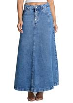 Saia Jeans Sawary Midi - 283152 - Azul médiobr 42 Saia Jeans Sawary Midi - 283152 - Azul médiobr 42