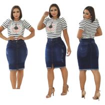 Saia Jeans Secretaria Moda Evangélica Saia Jeans Secretaria Moda Evangélica