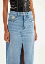 Saia jeans super midi high azul( 501sa001043)