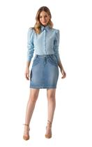 Saia Jeans Tradicional Laura Rosa (810606) Moda Evangelica