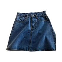 Saia Jeans Vintage De Cintura Alta plus Size Para Mulheres, Casual, A-line, Curta Com Franjas, Saia - MOKIJINS