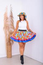 Saia Junina Adulto Festa Junina Florida Caipira Com Laço São João Arraial Quadrilha Quermesse