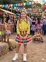 Saia Junina Infantil Mini Miss Fogueira do Sertão com Estampa Típica