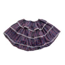 Saia Junina Xadrez 40cm em Chita Estilo Caipira Tradicional