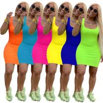 Saia Justa Feminina Plus Size Mini Vestido Sem Mangas Saia Justa Feminina Plus Size Mini Vestido Sem Mangas