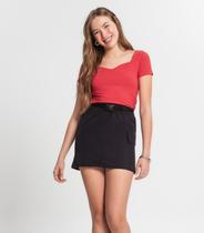 Saia Juvenil Feminina Minty Preto