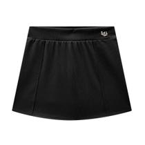 Saia Juvenil Lilimoon Canelado Fancy c/Shorts Interno Preto Saia Juvenil Lilimoon Canelado Fancy c/Shorts Interno Preto