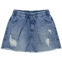 Saia Juvenil Look Jeans c/ Elástico Jeans - UNICA - 4