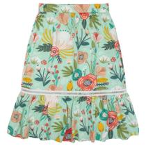 Saia Juvenil Look Jeans Midi Viscose Estampada - UNICA - 6