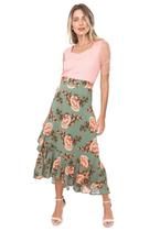 Saia Kedy Closed Garden Evasê Floral