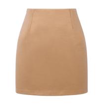 Saia Kinghua Wool Mini para mulheres, lápis de cintura alta, tartan