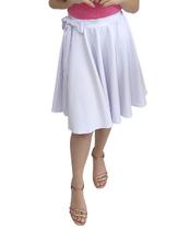 Saia Laço Godê Duplo Infantil Branca Saia Laço Godê Duplo Infantil Branca