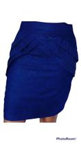 Saia Lápis Com Detalhe Plissado Azul Saia Lápis Com Detalhe Plissado Azul