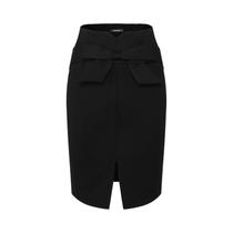 Saia Lápis Elegante De Cintura Alta Para Mulheres, Comprimento Até O Joelho, Design Com Fenda E