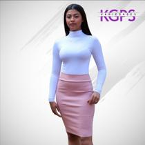 Saia Lápis Mídy Basica Elegante Tecido Bengaline - Rosê Saia Lápis Mídy Basica Elegante Tecido Bengaline - Rosê