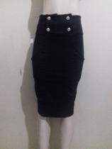 Saia lápis Tamanho P (veste do 34 ao 36), cor preta