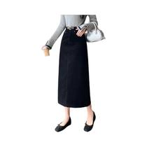 Saia Lápis Vintage De Cintura Alta Em Corduroy Para Mulheres, Longa E Elegante Para Uso No