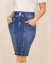 Saia Laura Rosa Jeans Azul 810546