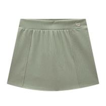 Saia Lilimoon Canelado Fancy c/Shorts Embutido Verde