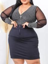 Saia Lipo Feminina Justa Plus Size Moda Blogueira Saia Lipo Feminina Justa Plus Size Moda Blogueira