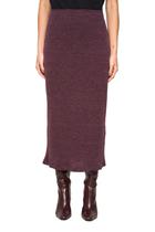 Saia long midi lado avesso tricot roxo -
