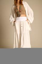 Saia Longa 3 Marias De Linho Com Cinto Trançado Branco Yacamim I1 Saia Longa 3 Marias De Linho Com Cinto Trançado Branco Yacamim I1