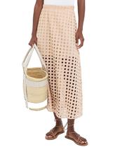 Saia longa casual de verão Ailoqing 2025 para mulheres em algodão