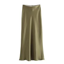 Saia Longa de Cetim Feminina - Midi, Cintura Alta, Drapeada - Ideal para Verão e Praia
