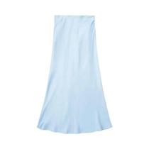 Saia Longa de Cetim Y2K - Cintura Alta, Linha A, Casual - Primavera/Verão